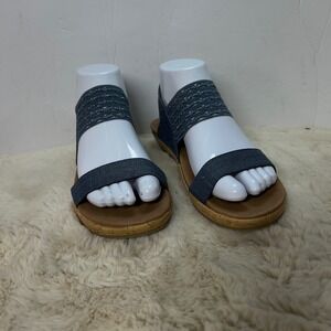 Skechers Women's‎ Navy Blue Wedge Sandals Luxe Foam Comfort Size 6